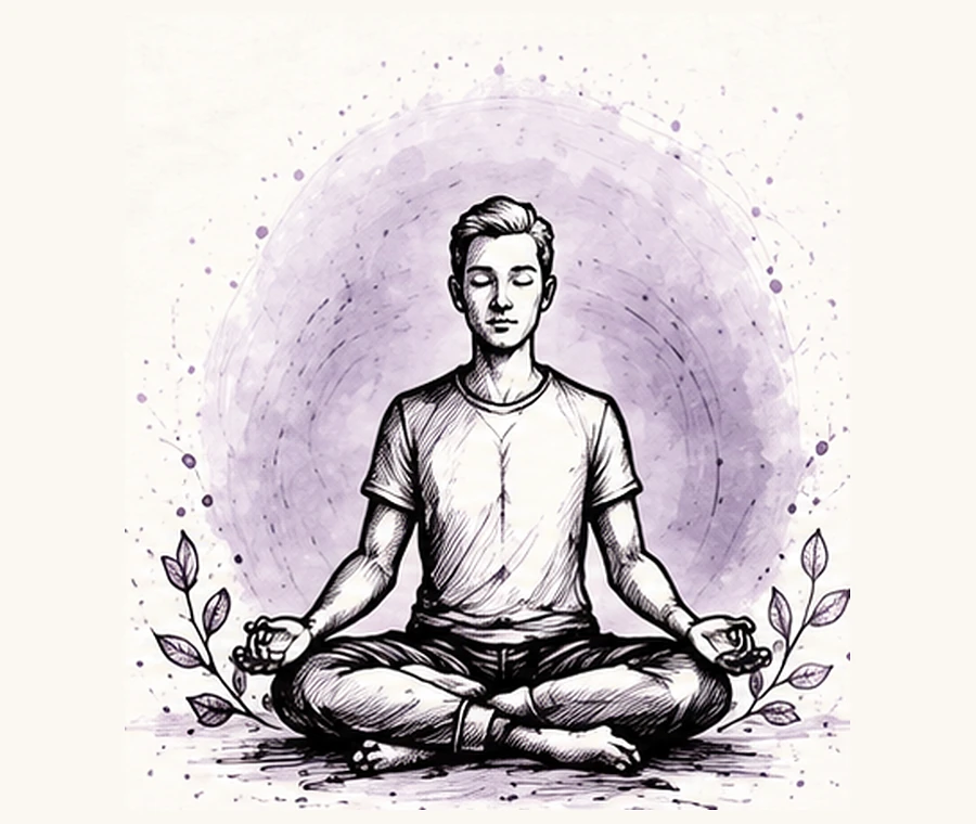Ink-style seated figure representing this day's Inspired Journey state.