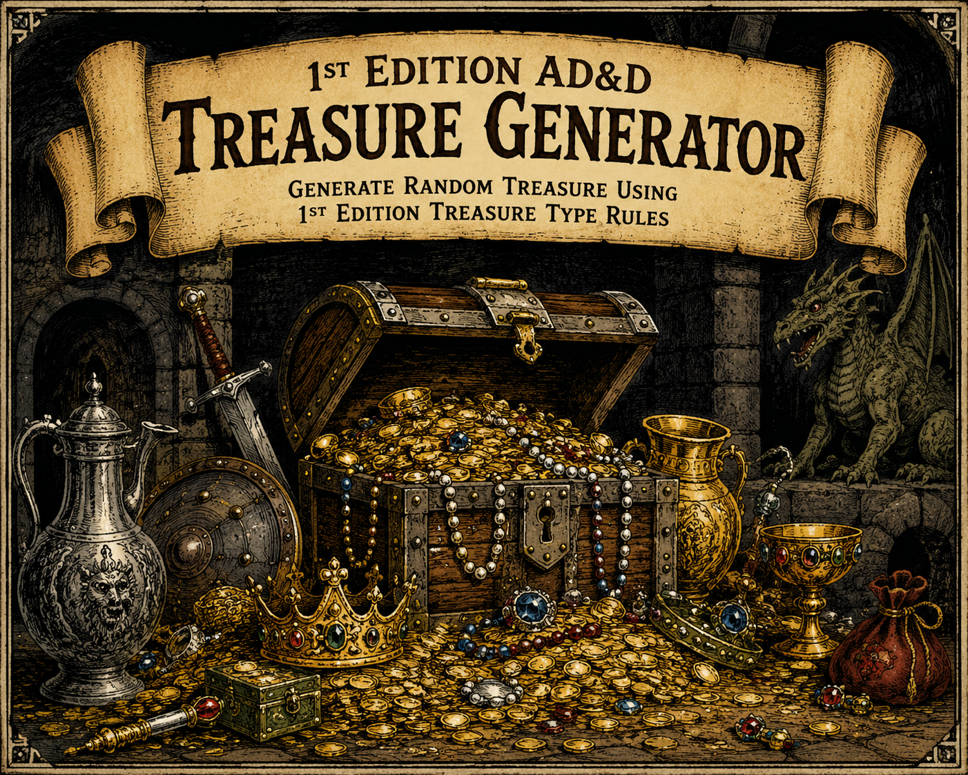1st Edition AD&D treasure generator artwork